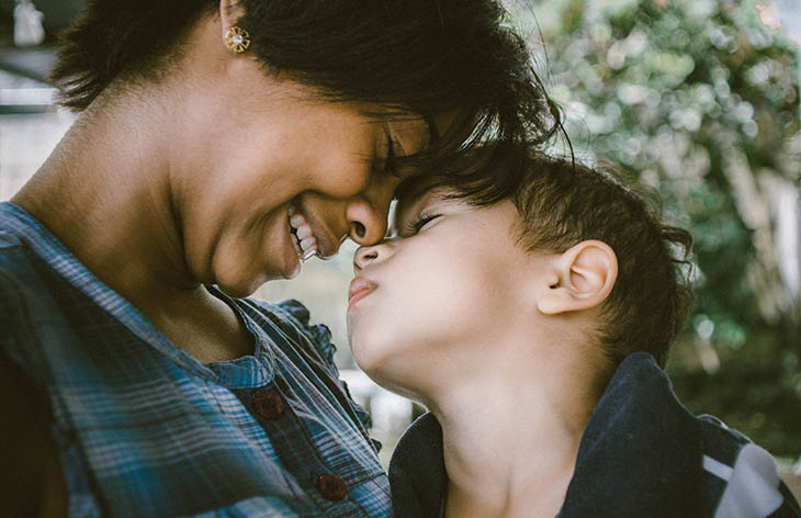 A mother with her child.
